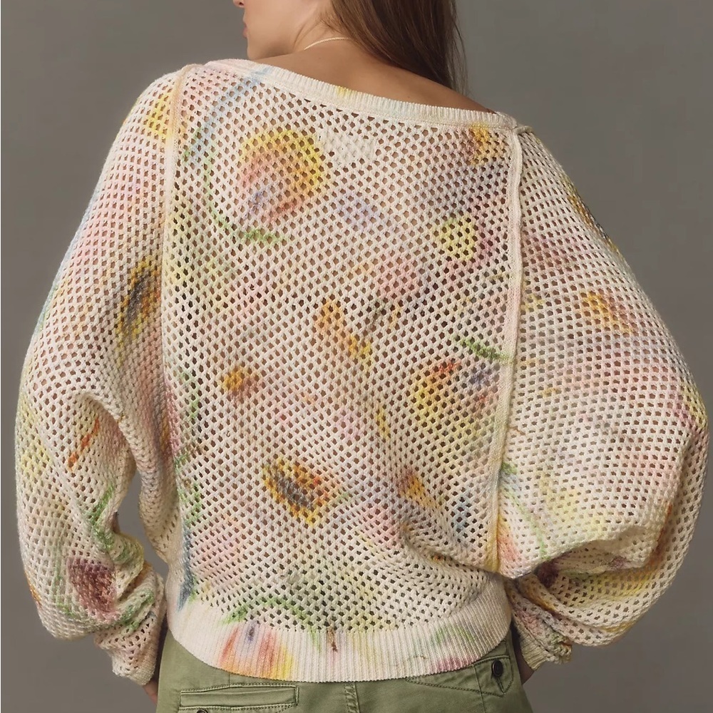 NWT Pilcro Mesh Stitch Crew-Neck Sweater - Picture 4 of 4